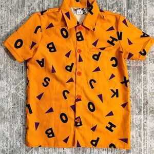Dragonball Z Button Down Shirt with Purple Letters medium